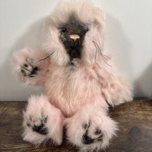Kimbearly's Originals Aurora 13" Jointed Pink‎ Cat  Bear Cotton Candy Plush #147